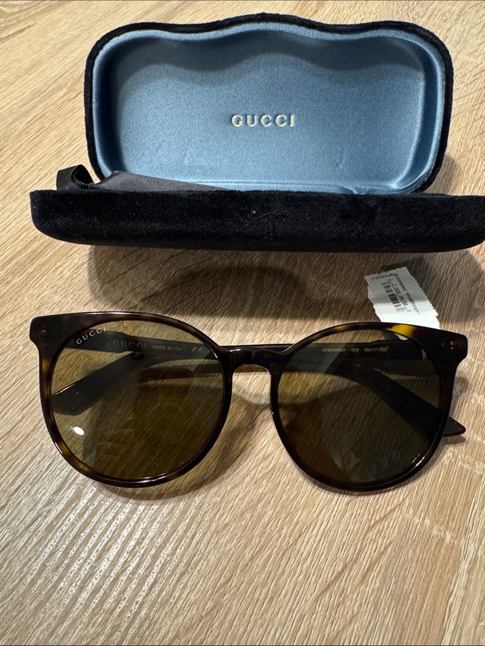 Gucci Women's Round Tortoiseshell Frame Sunglasses with Brown Lenses